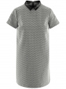 Платье прямого силуэта с воротничком из искусственной кожи oodji для Женщины (черный), 12C01001/45868/2912G