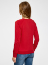 Свитшот хлопковый прямого силуэта oodji для Женщины (красный), 14807021-1B/46919/4500N