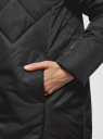 Куртка удлиненная с капюшоном oodji для Женщины (черный), 10210001/45679/2900N