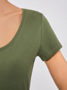 Платье трикотажное облегающего силуэта oodji для Женщины (зеленый), 14001182B/47420/6900N