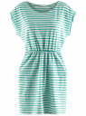 Платье трикотажное с резинкой на талии oodji для Женщины (зеленый), 14008019B/45518/106DS