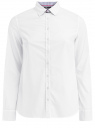 Рубашка хлопковая прямого силуэта oodji для Женщины (белый), 11403204/36217/1000N