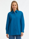 Рубашка хлопковая с длинным рукавом oodji для женщины (синий), 13K11041/51102/7501N