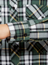 Рубашка хлопковая с нагрудными карманами oodji для женщины (зеленый), 11411052-1B/42850/6929C