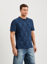 Футболка хлопковая с принтом oodji для Мужчины (синий), 5L641011I-6/46154/7979E