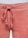 Брюки спортивные на завязках oodji для женщины (розовый), 16701051B/47883/4B01N