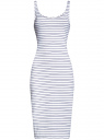 Платье трикотажное на тонких бретелях oodji для Женщины (белый), 14015007-1B/45450/1075S