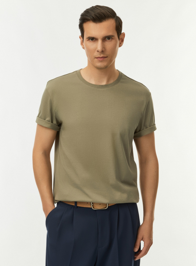 Футболка хлопковая oodji для Мужчины (зеленый) Футболка хлопковая oodji для Мужчины (зеленый), 5B621002M-4/46154/6601N