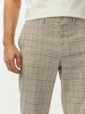 Брюки в клетку из смесового льна oodji для Мужчины (бежевый) Брюки в клетку из смесового льна oodji для Мужчины (бежевый), 2L150211M-2/51817/3312C