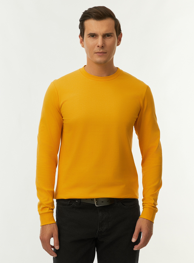Футболка с длинным рукавом из хлопка oodji для Мужчины (желтый) Футболка с длинным рукавом из хлопка oodji для Мужчины (желтый), 5B522103M/49311N/5201N