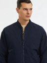 Куртка-бомбер на молнии oodji для мужчины (синий), 1L611000M/50956/7970B