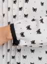 Блузка из струящейся ткани с контрастным воротником oodji для Женщины (белый), 11411117/36005/3029Q