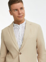 Пиджак прямого силуэта из смесового льна oodji для мужчины (бежевый), 2L510067M/50941/3300N