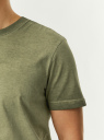 Футболка хлопковая прямого силуэта oodji для Мужчины (зеленый), 5L641001I-2/47631N/6600W