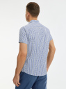 Рубашка хлопковая с короткими рукавами и нагрудным карманом oodji для Мужчина (синий), 3L410151M/50031N/1075C
