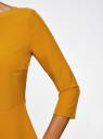 Платье приталенное с вырезом на спине oodji для женщины (желтый), 11911001/38461/5200N