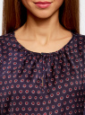 Блузка свободного кроя с вырезом-капелькой oodji для Женщины (синий), 21400321-2/33116/7949G