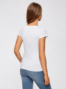 Комплект из двух базовых футболок oodji для женщины (белый), 14701008T2/46154/1000N