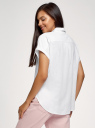 Рубашка прямого силуэта с коротким рукавом oodji для Женщины (белый), 13L11021-1/49950/1000N