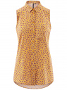 Топ вискозный с рубашечным воротником oodji для женщины (желтый), 14911009B/26346/5743E