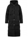 Куртка утепленная с капюшоном oodji для Женщины (черный), 10207009-1/45928/2900N