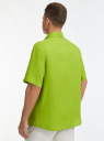 Рубашка с коротким рукавом из смесового льна oodji для Мужчины (зеленый), 3L430005M-2/50930N/6B00N