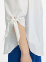 Блузка хлопковая свободного силуэта с эластичной горловиной oodji для Женщина (белый), 13K14003/49752N/1000N