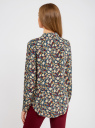 Блузка вискозная с завязками на воротнике oodji для Женщины (разноцветный), 11411123/26346/7933F