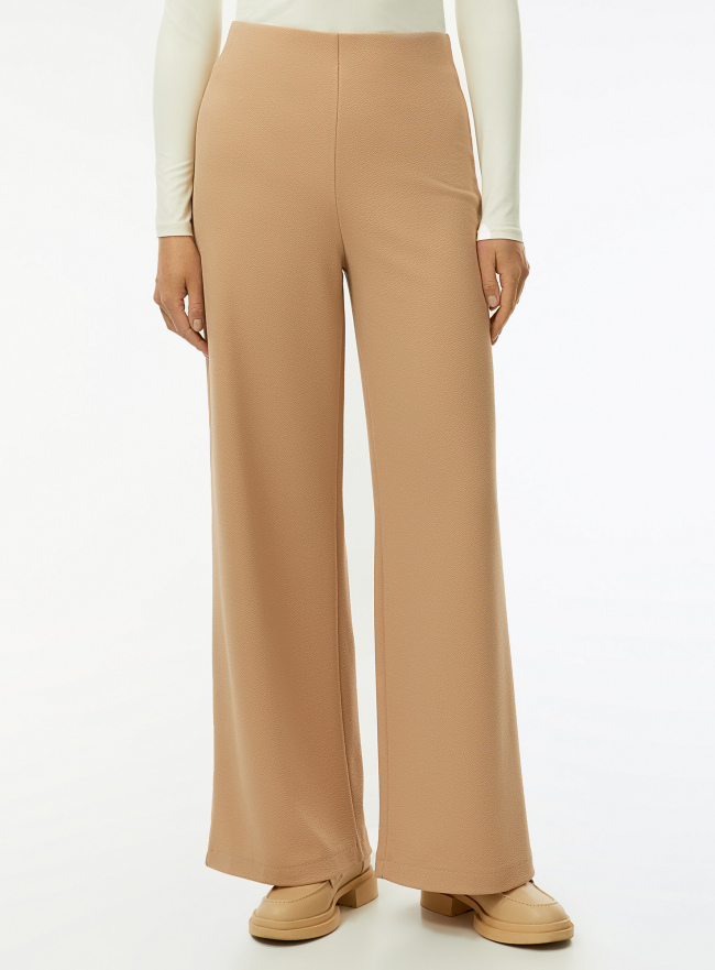 Брюки широкие с высокой талией oodji для Женщины (бежевый) Брюки широкие с высокой талией oodji для Женщины (бежевый), 18600061-2/50238/3302N