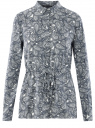Блузка прямого силуэта на кулиске oodji для Женщины (серый), 11411146/40032/3029E
