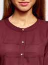 Блузка шифоновая в стиле милитари oodji для Женщины (красный), 11411062-1/43291/4900N