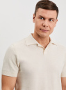 Поло вязаное из хлопка oodji для Мужчины (белый), 4L512042M/52542/1200M