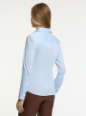 Рубашка базовая приталенного силуэта oodji для Женщина (синий), 13K03003B/42083/7501N