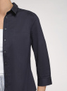 Рубашка с нагрудным карманом и рукавом 3/4 oodji для женщины (синий), 13K01005B/42083/7900N