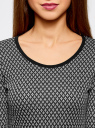 Платье жаккардовое с геометрическим узором oodji для женщины (серый), 14001064-6/35468/2912J