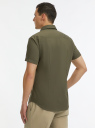 Рубашка хлопковая с коротким рукавом oodji для Мужчины (зеленый), 3B240002M/34146N/6600N