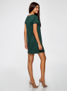 Платье свободного силуэта из фактурной ткани oodji для женщины (зеленый), 14000162/45984/6900N