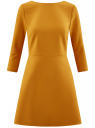 Платье приталенное с вырезом на спине oodji для женщины (желтый), 11911001/38461/5200N