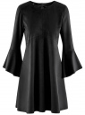 Платье из искусственной замши с воланами oodji для Женщины (черный), 18L11002/46453/2900N