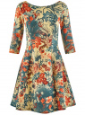 Платье трикотажное принтованное oodji для Женщины (разноцветный), 14001150-3/33038/3375F