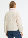 Куртка колор блок с капюшоном oodji для Женщины (слоновая кость), 10207014/50896/3060B