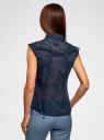Блузка из ткани деворе oodji для Женщины (синий), 11405092-5/26206/7900N