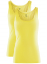 Комплект из двух базовых маек oodji для Женщины (желтый), 14315002T2/46154/5100N