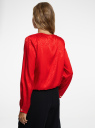 Блузка свободного силуэта с декоративными пуговицами oodji для женщины (красный), 11411230-1/51101/4500N
