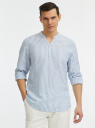 Рубашка из смесового льна с длинным рукавом oodji для Мужчины (белый), 3B320002M-6/50875N/1070S