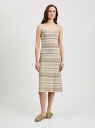 Платье миди ажурной вязки oodji для Женщины (зеленый), 63912246-2/52621/6637O