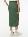 Юбка в рубчик с разрезами oodji для Женщины (зеленый) Юбка в рубчик с разрезами oodji для Женщины (зеленый), 14101129/46412/6900N