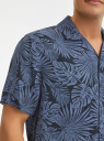 Рубашка вискозная с коротким рукавом oodji для Мужчины (черный), 3L430002M/42540/2974F
