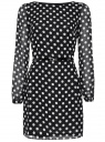 Платье из шифона с ремнем oodji для женщины (черный), 11900150-5/13632/2912D