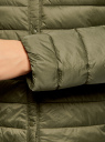 Куртка стеганая с круглым вырезом oodji для Женщина (зеленый), 10204040/45638/6800N